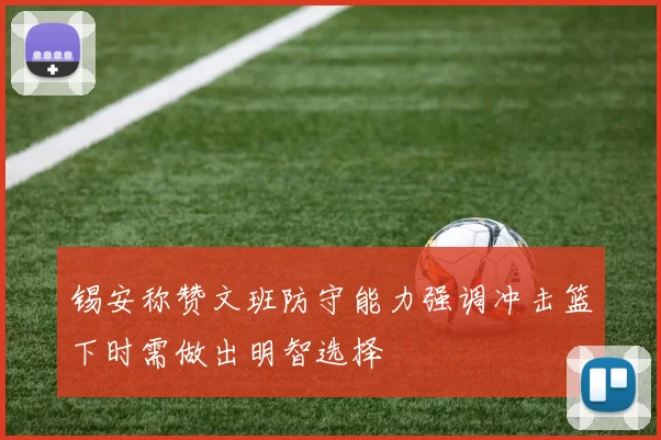 锡安称赞文班防守能力强调冲击篮下时需做出明智选择